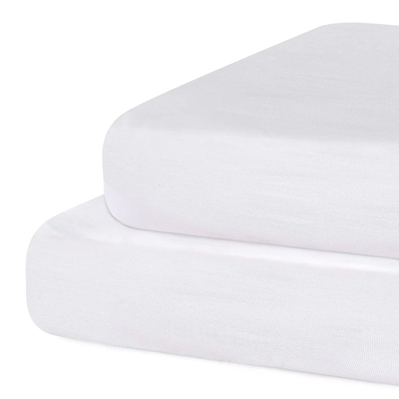 Coldwind Fitted Crib Sheet 100% Cotton 52"x28"x8", 2 Pack Crib Mattress Sheet Set Fit for Standard Crib and Toddler Bed Mattress, Baby Crib Sheets Boys Girls, White - Image 1